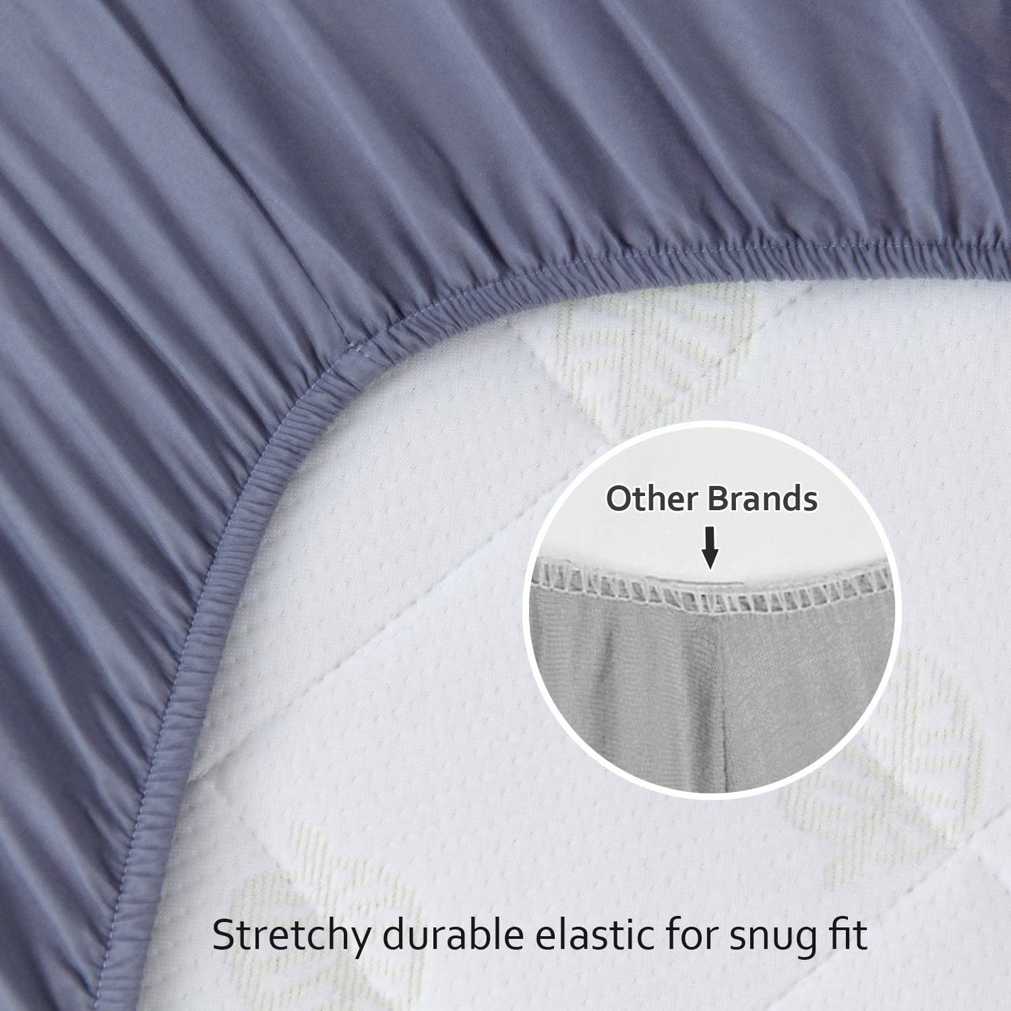 Crib Sheets Fitted for Boys, 2 Pack Crib Sheet Fits for Standard Crib Mattress, Neutral Toddler Bed Sheets Girl, Grey & Navy, 52”X 28”