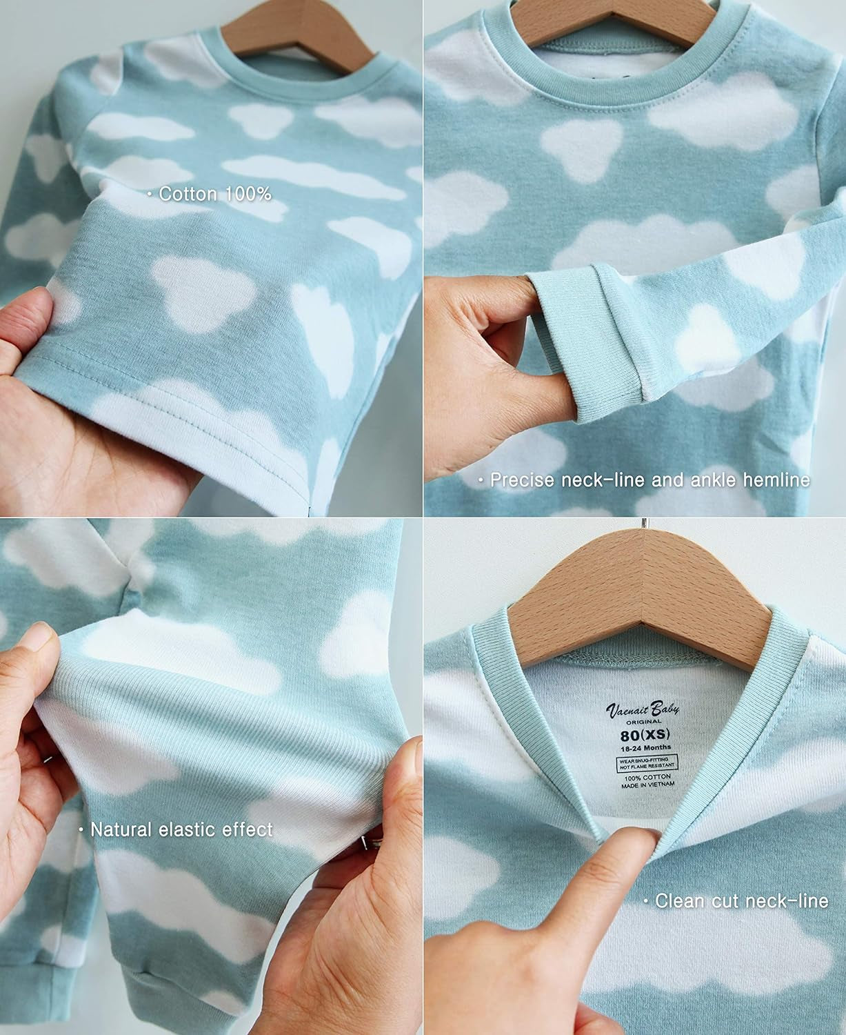 Toddler Kids Junior Girls Boys 100% Cotton Dinosaur Mermaid Pajamas Sleepwear Pjs
