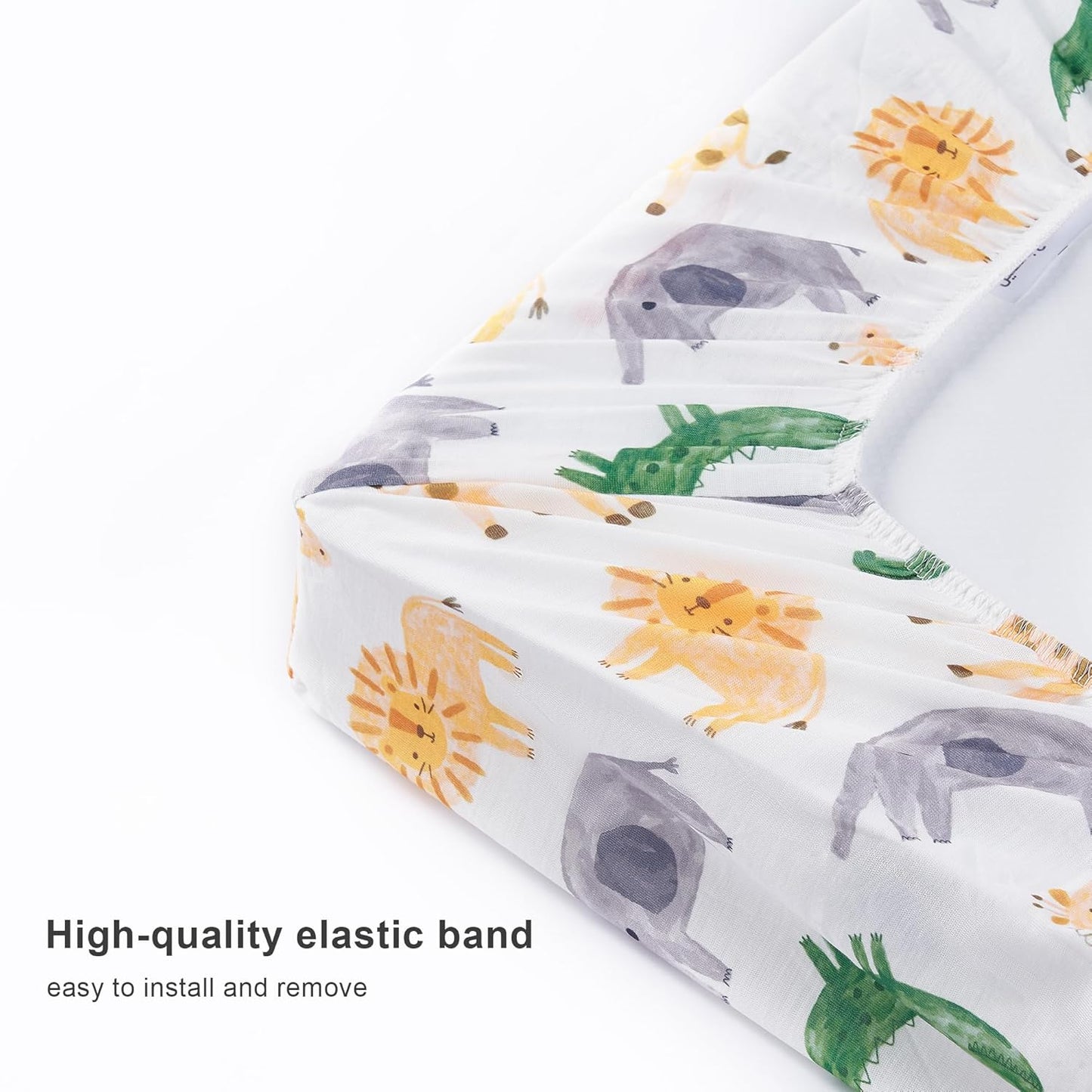 Baby Changing Pad Cover, Changing Table Cover for Girls Boys, Ultra Soft Breathable, 2 Pack African Steppe & Grey