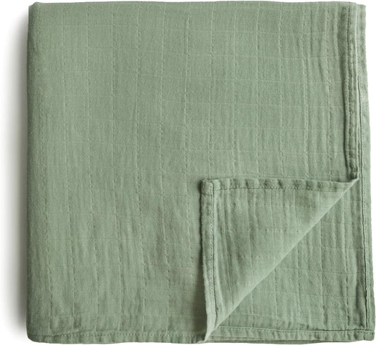 Muslin Baby Swaddle Blanket | 100% Organic Cotton (Sage)