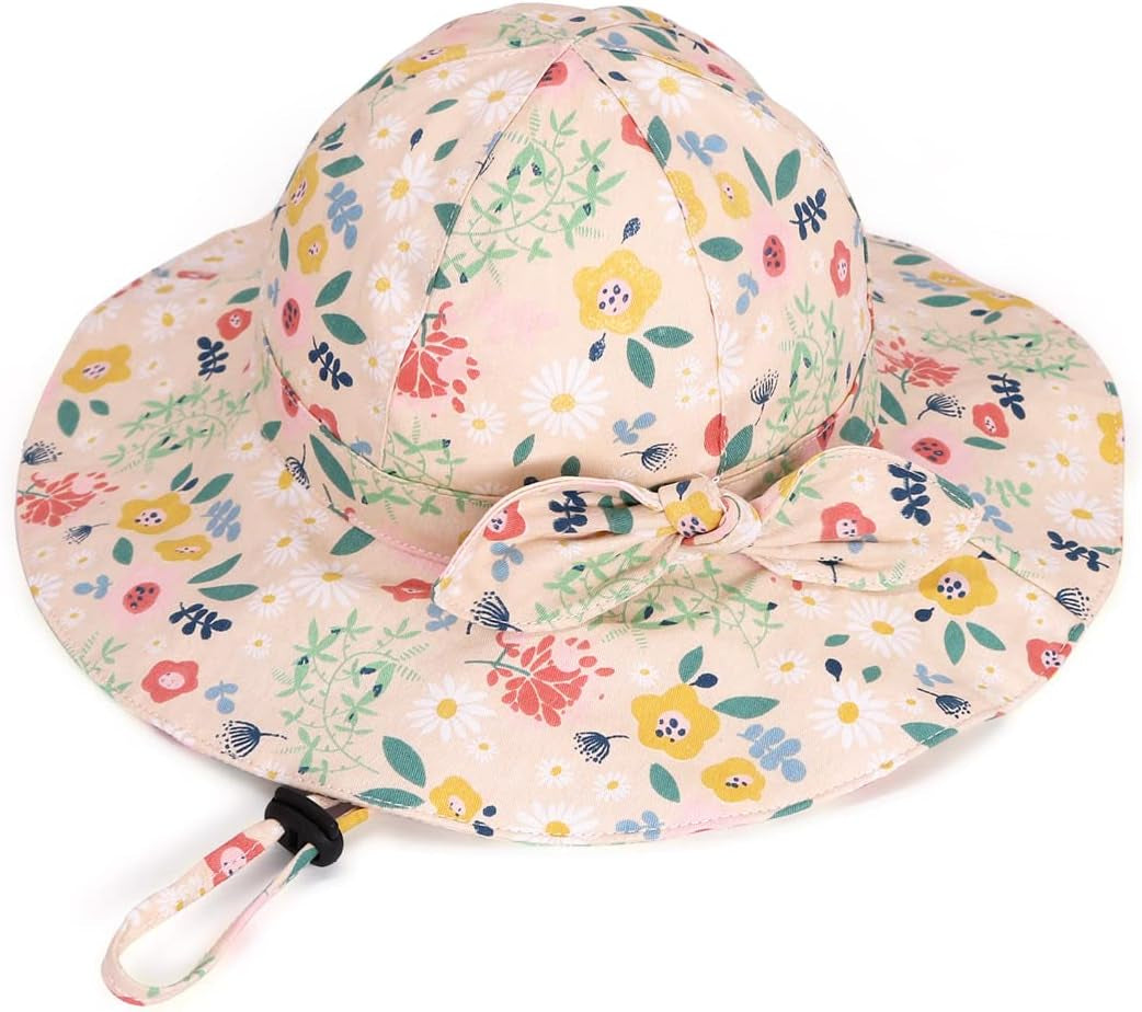 Toddler Kids Baby Girl Breathable Sun Hat Cotton Foldable 50+ SPF Protective