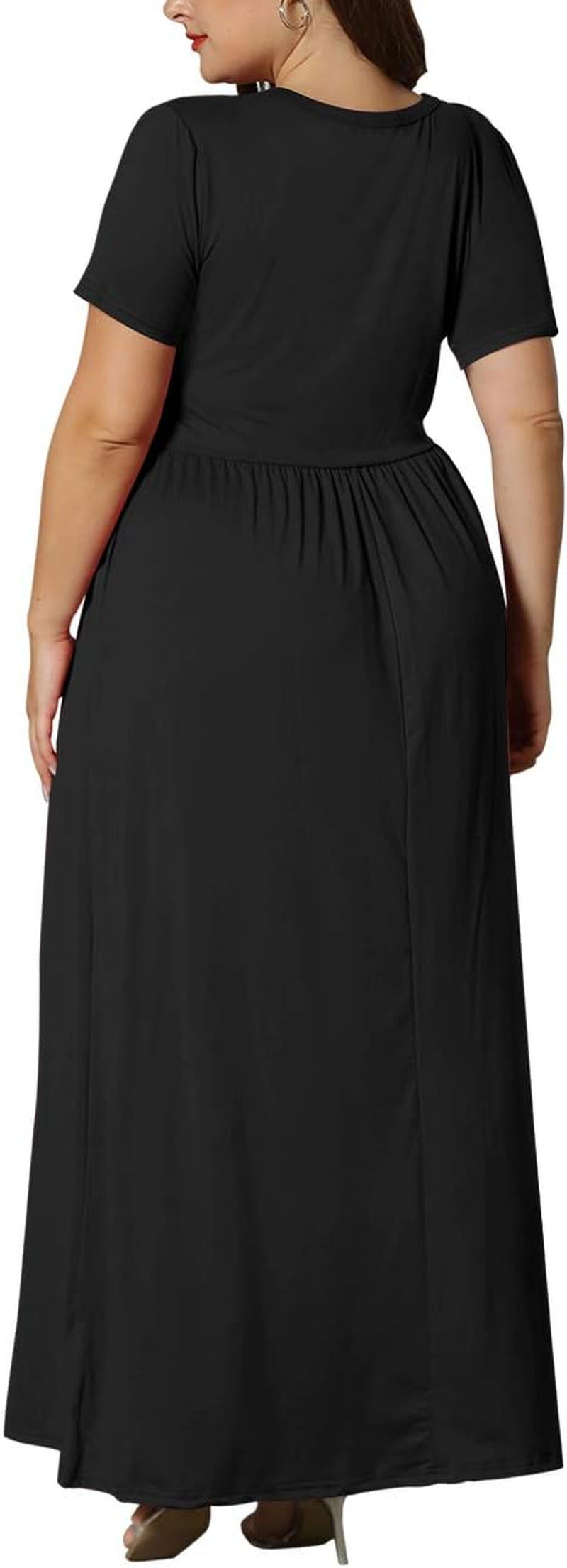 Women’S plus Size Maxi Dresses for Curvy Women Summer Casual Short Sleeve 2025 Long Dress 14W-26W