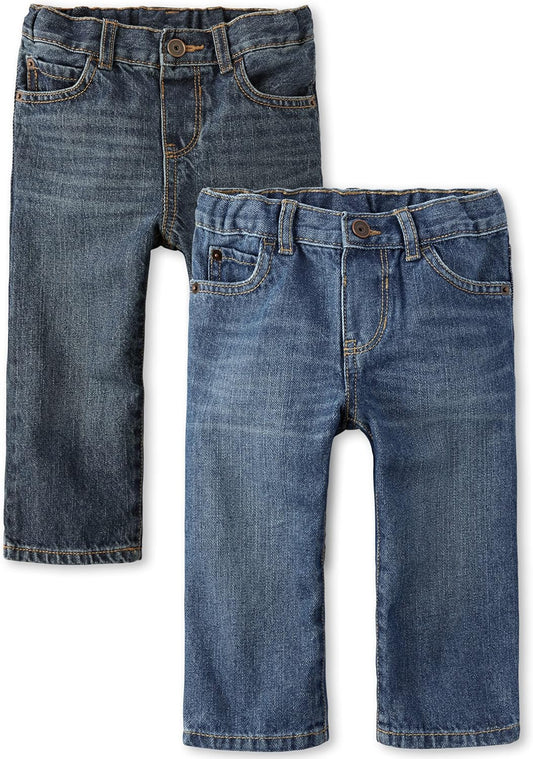 Baby and Toddler Boys' Basic Straight Leg Jeans, Multipack