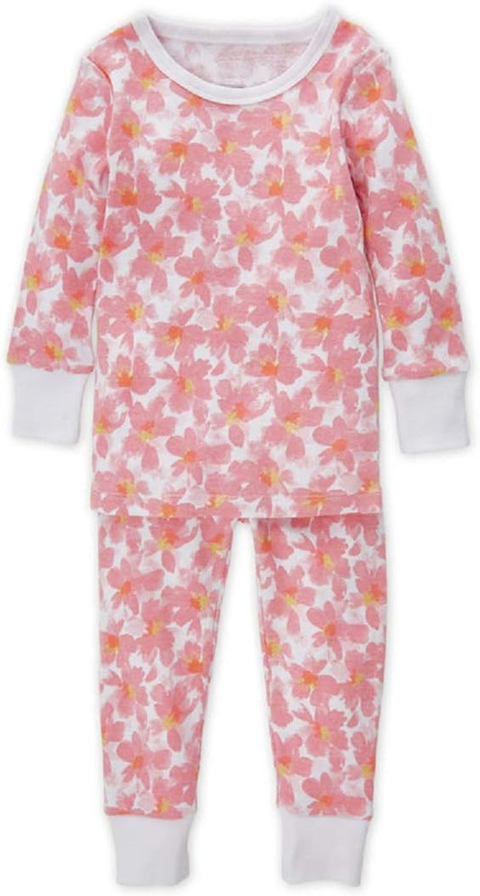 Pajama Set, 2 Piece, 100% Cotton Sleepwear, Flowers, Size 18M
